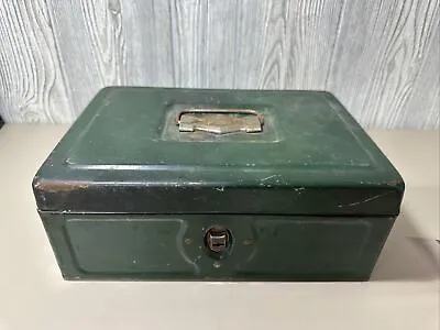 Vintage  Metal Cash Box No Key ~10. 1/2” X 7 1/2”x4” • $25