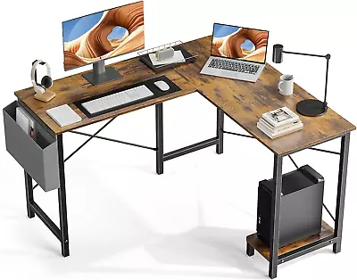 L Shaped Computer Desk - Gaming Corner 50 Inch Office Writing PC Wooden Table Wi • $83.94
