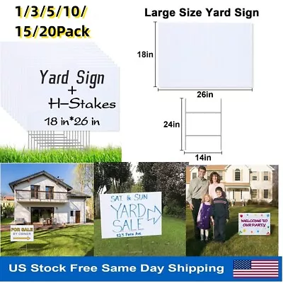 18 X26  DIY Blank Yard Sign W/ Metal H Frame For Political CampaignsGarage Sale • $9.86