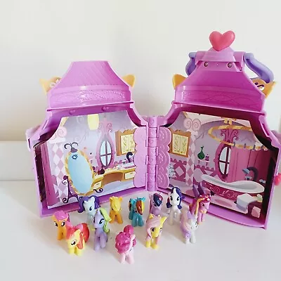 2014 Hasbro MY LITTLE PONY Portable Castle Handle Carrying Case With Figures • £29.95