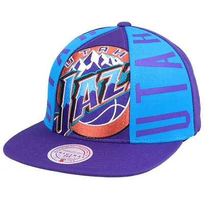 Mitchell & Ness Purple NBA Utah Jazz Big Face Callout Snapback Hat - OSFA • $34.95