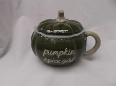 $14.25 • Buy Celebrate Together Pumpkin Spice Girl Design  Large Green  Coffee Mug Nwt