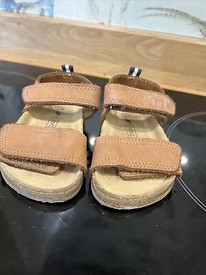 Next Infant Size 4G Boys Brown Adjustable Sandals 4 Tan • £4.50