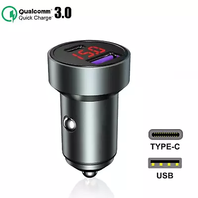 Car LED Charger Car Charger Plug Usb-C Adapter Type C USB 3.0 • £13.22