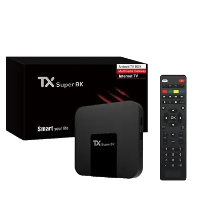 TX Super 8k Internet TV Box Smart Android 2023 Tv Box Free TV • £60