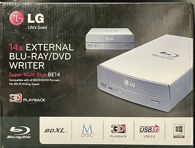 $159.80 • Buy LG BE14NU40 Super Multi Blue External Blu-ray & DVD Burner With USB 3.0 -042022R