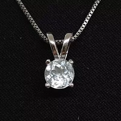 World Class .60ctw Aquamarine (6mm) 925 Sterling Silver Pendant • $19.99