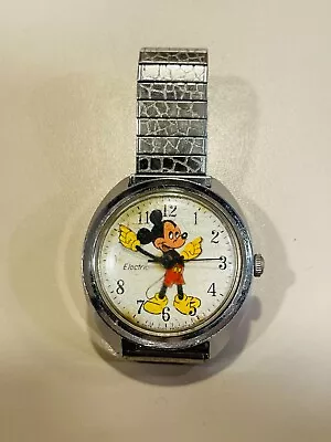Men's Vintage Timex Mickey Mouse Wrist Watch Electric - Not Working Stretch Band • $31