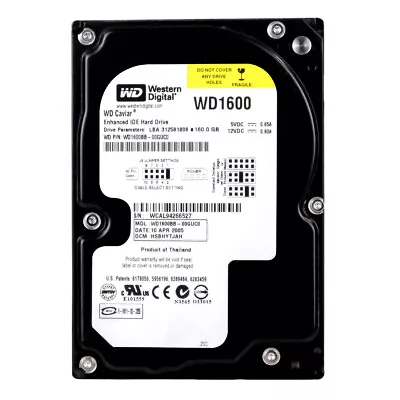 Wd Caviar 160gb 7.2k 2mb Ata 3.5'' Wd1600bb-00guc0 • £189