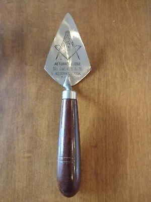 Vintage Masonic Trowel ALTURAS LODGE California Brick Tool Wood Handle • $19.99