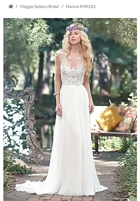 Maggie Sottero Marina Wedding Dress Size 6 - 8 • £190