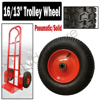 16/13  Trolley Wheel Pneumatic/Solid Tyre Tire Steel Rim For Hand Trolley Cart • $28.15