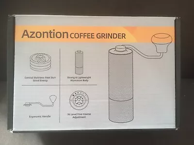 NEW! Azontion Black Coffee Grinder Manual 36-Click Fine Adjustment   • £9.99