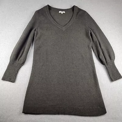 Madewell Sweater Dress Womens Medium Forest Green Merino Wool Bubble Sleeve • $45