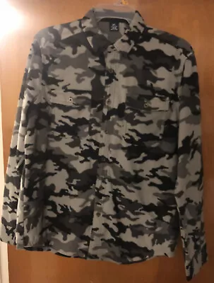 Camo Fleece Shirt Mens Large Gray • $24.95