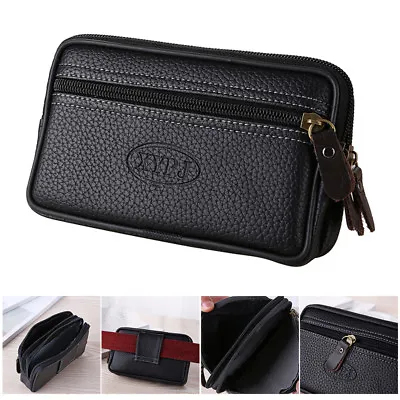 Men Waist Bag Fanny Pack Mobile Cell Phone PU Leather Purse Belt Pouch Wallet DO • £4.92