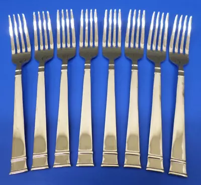 8 - Heritage Mint Ltd. BENTLEY Glossy 18/10 Stainless Flatware DINNER FORKS • $58.95