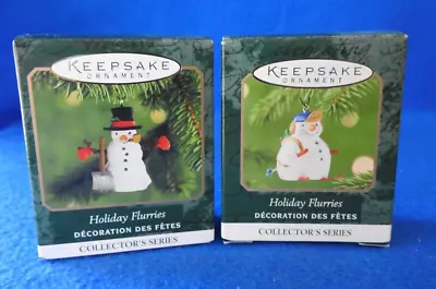 Hallmark Miniature Ornament 2000 2001 Holiday Flurries #2 & #3 In The Series • $8.99