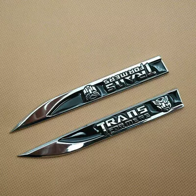 NEW 2X Car Emblem Metal Black Transformers Autobot Blade Fender Badge Sticker • $13.79