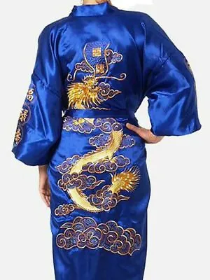 Chinese Men Embroidery Dragon Robes Traditional Male Sleepwear Nightwear Kimono • $49.98