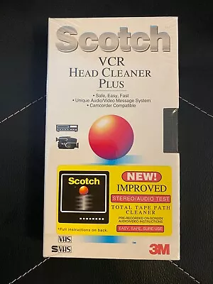 Scotch Vhs Head Cleaning Video Cassette 1 Step Process Vcr Cam Corder Sealed Usa • $17.89