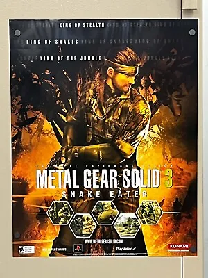 Metal Gear Solid 3 Snake Eater Promo Poster 22 X28  Playstation PS2 Rare • $30