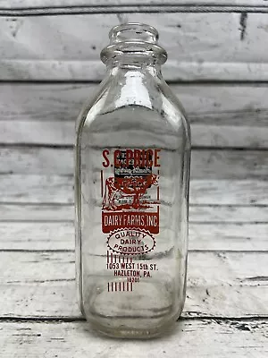 VTG S.C. Price Dairy Farms Hazelton PA Square Quart Double Sided Milk Bottle • $25