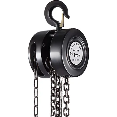 1Ton Manual Chain Hoist Puller Block W/ 2 Hooks 10 Feet Lift Black Lift Tools • $38.69