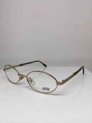 New Vintage Gianni Versace H40 Eyeglasses C. 13M Satin Gold 52-18mm Made Italy • $224.99