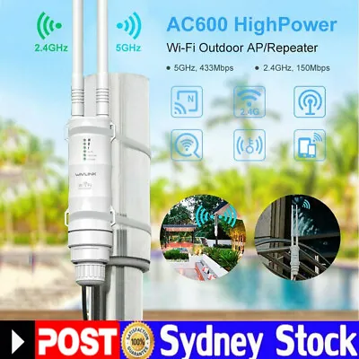 $79.99 • Buy Wavlink 5G 2.4G 600Mbps High Power Outdoor Weatherproof WIFI Repeater Extender A