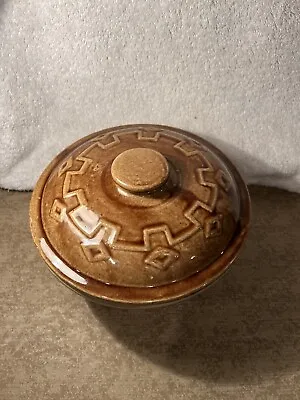Vintage Monmouth USA Mojave Brown Glazed Baker Serving Bowl W/lid • $24