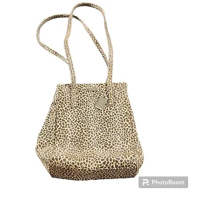 Vintage Nine West Cheetah Leopard Print Crossbody Purse Handbag Bucket Bag Y2k • $19.95