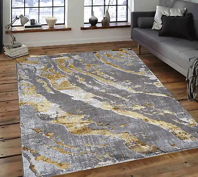 Living Room Large Rugs Bedroom Hallway Runner Round Shiny Rug Carpet Hera • £39.50