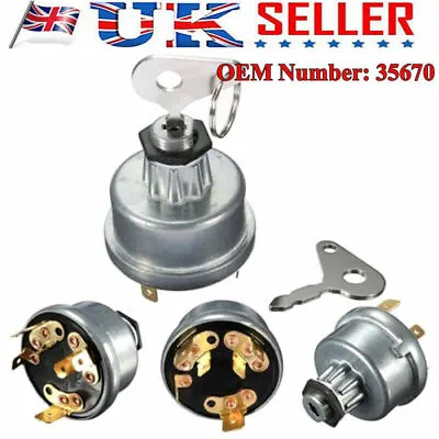 Universal Digger Plant Tractor Ignition Switch & 2 Key For Lucas Massey Ferguson • £9.79