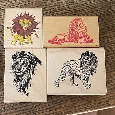 Vintage Rubber Stamps Lions PSX Lion King Wood Set Of 4 • $19.99