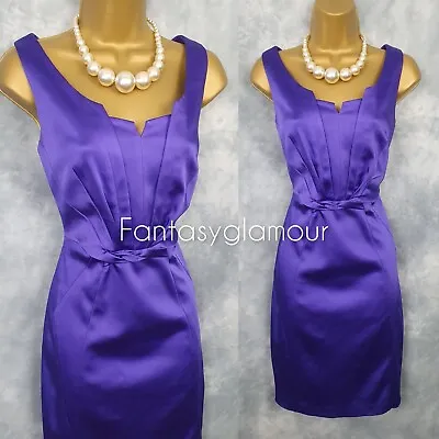 JAX Purple Occasion Mother Of The Bride Evening Cocktail Sheath Dress Size 8 UK • £25