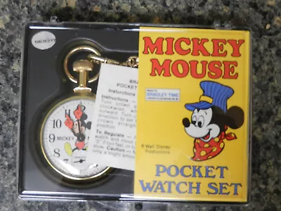 MINT Original 1970's Mickey Mouse Pocket Watch By Bradley- New! • $120