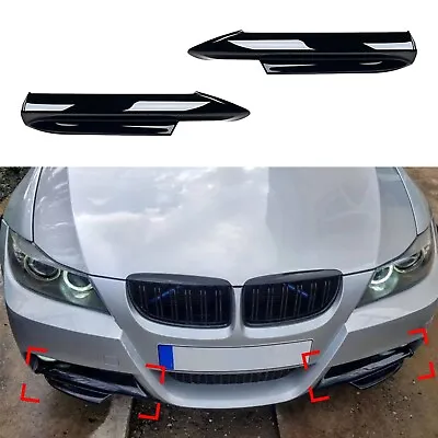 Black Front Bumper Side Cover Spoiler For BMW 3 Series E90 E91 M-Tech 2005-2008 • $34.21