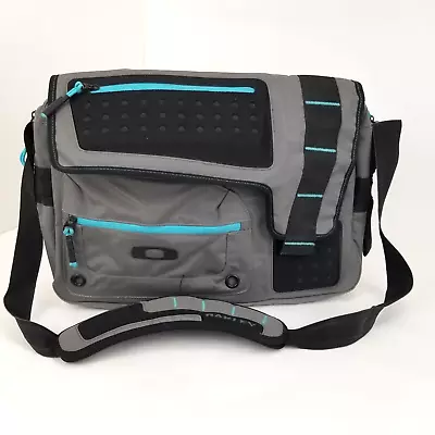 Oakley Alpha Charlie Messenger Bag Satchel Gray Aqua Laptop Divider Pocket Retro • $62.95