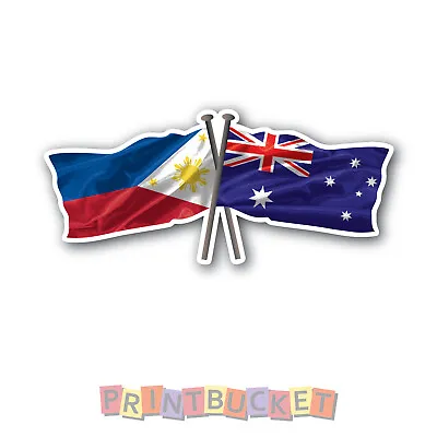 $4.22 • Buy Australian & Philippines Flag 180mm Quality Water & Fade Proof Vinyl Oz Pride