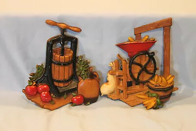 HOMCO 1978 Vintage Farmhouse Corn Sheller Cider Press Cast Metal Wall Decor • $7.95