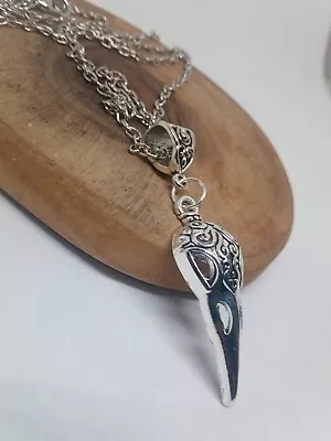  Crow Raven Bird Skull Unisex Pendant  Necklace Viking Cosplay Silver UK • £4.95