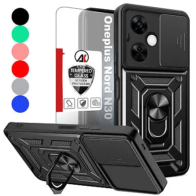 For Oneplus Nord CE 3 Lite Shockproof Armor Ring Stand Case Cover+Tempered Glass • $9.39