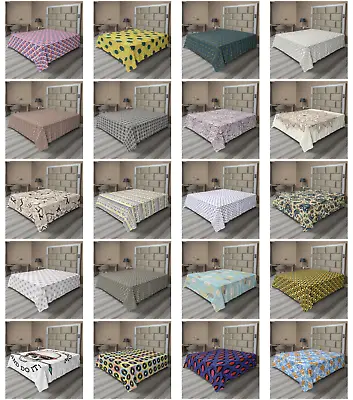Ambesonne Retro Scene Flat Sheet Top Sheet Decorative Bedding 6 Sizes • $34.99