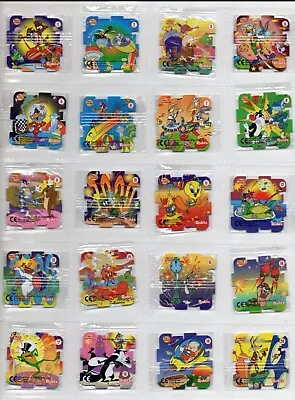 (2)×Walkers Looney Tunes Qubix Tazos Sealed Complete Set Of 36 Tazos Year 2000 • £53.52