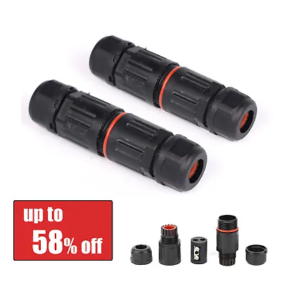 £2.96 • Buy 2 Pole Core Joint Outdoor IP67 Waterproof Electrical Cable Wire Connector