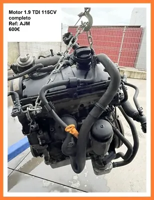 Motor VW 1.9 TDI 115 Cv Ref: AJM • $750