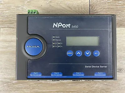 Moxa NPort 5450 4-Port Serial Device Server LCD Dual DC Power • $199.99