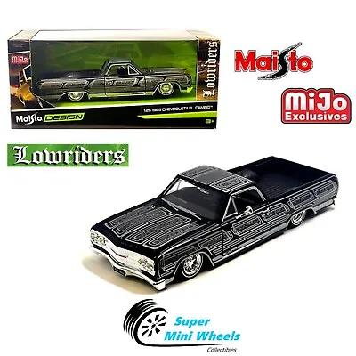 Maisto 1:24 1965 Chevrolet El Camino Lowrider – Black - Mijo Exclusives • $22.99