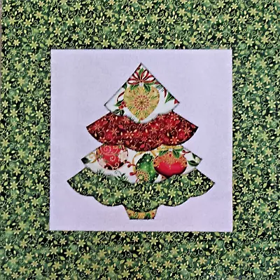 Scrappy Red Gold Ornaments Christmas Tree Mini Quilt Top Only Appx 15 ½   Sq #88 • $15.99